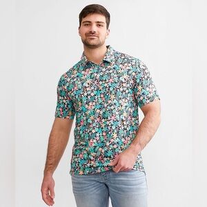 Chubbies | EUC Golf Boomerang Performance Polo Tropical Floral Athletic SPF, L